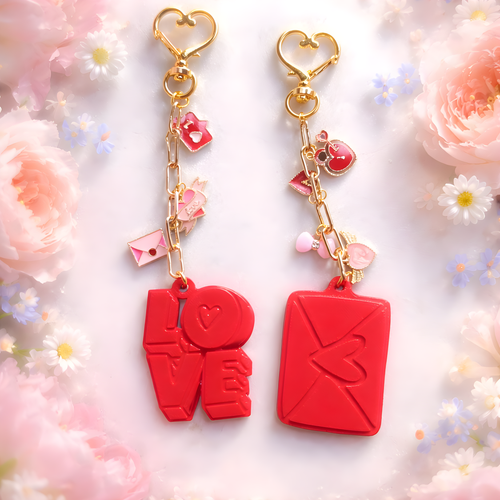 Valentine’s Day Charm Keychain – Cute Love & “Bee Mine” Designs