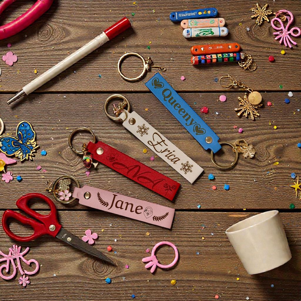 Personalized (MADE TO ORDER) Leather Keychain – Custom Engraved Name Key Fob