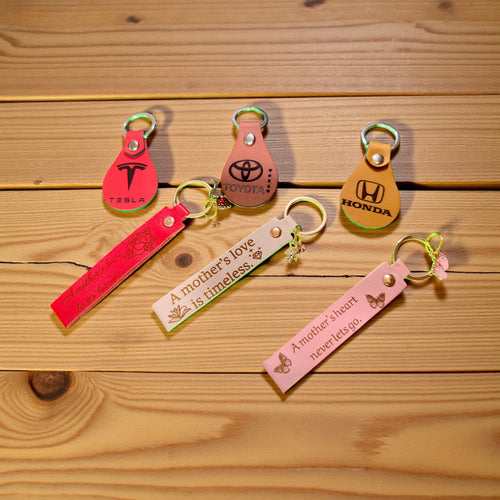 Personalized (MADE TO ORDER) Leather Keychain – Custom Engraved Name Key Fob