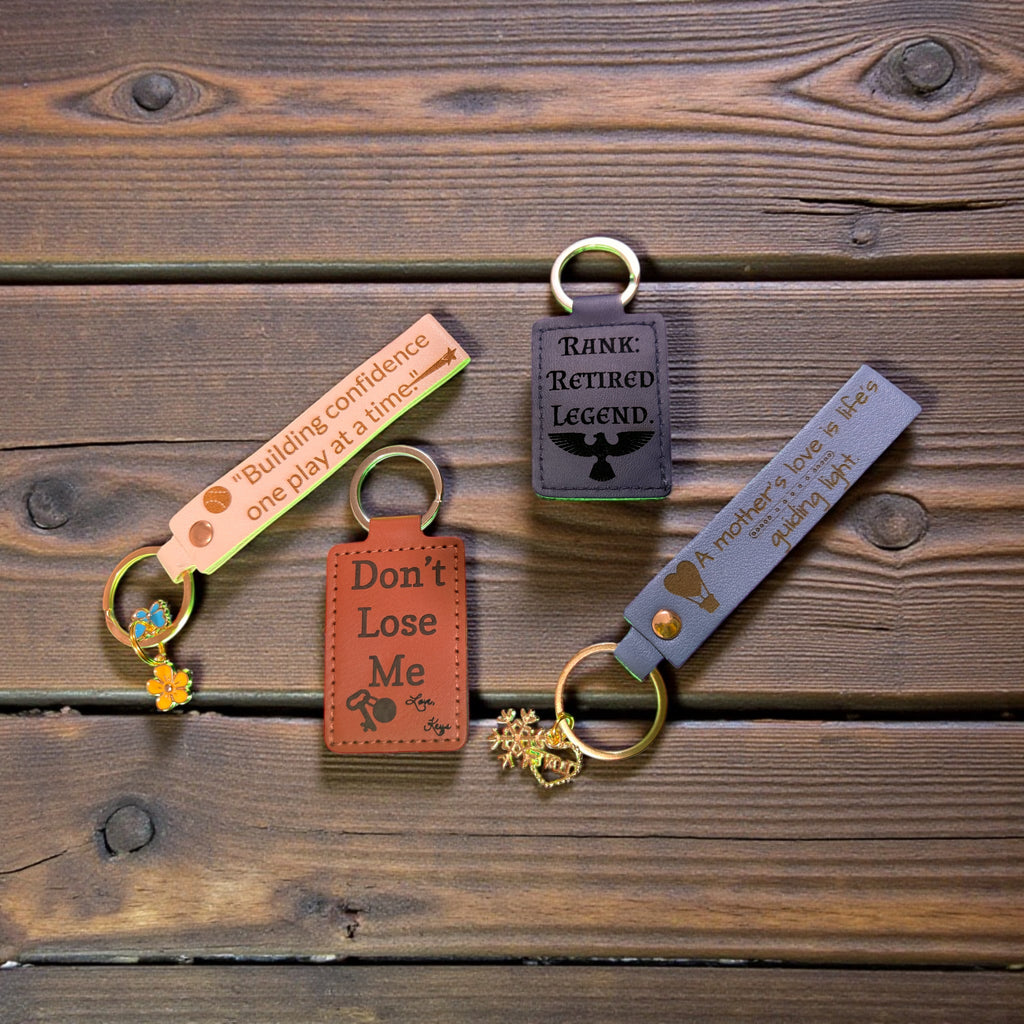 Personalized (MADE TO ORDER) Leather Keychain – Custom Engraved Name Key Fob